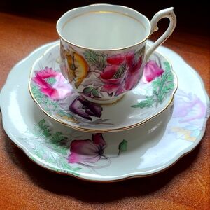 Royal Albert bone china poppy tea cups and saucers